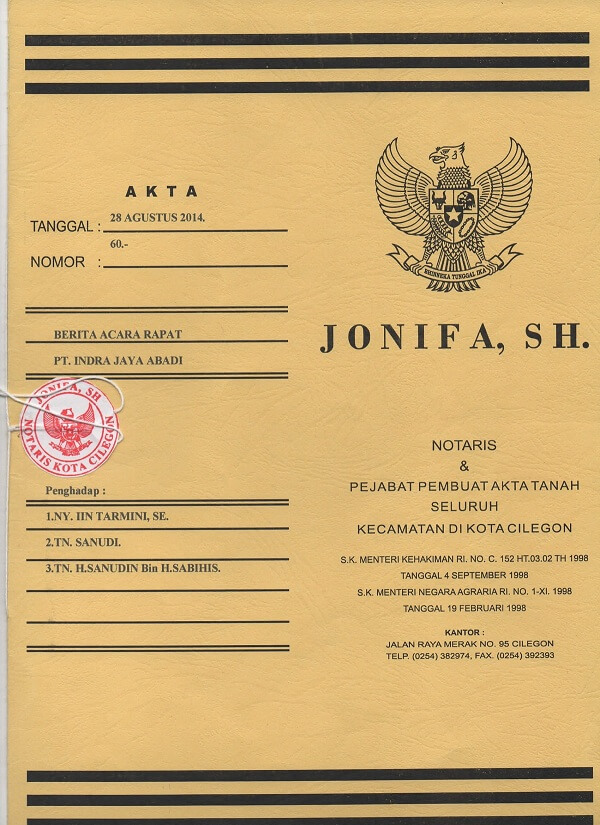Akta Berita Acara Rapat